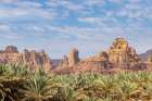 Saudi Arabia, Medina, Al-Ula. Desert mountains at the Dadan visitor center, site of ancient kingdom Art Print